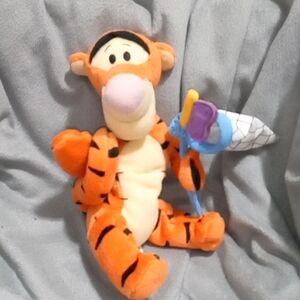 Disney Tigger Plush Toy With Net Catching A Butterfly